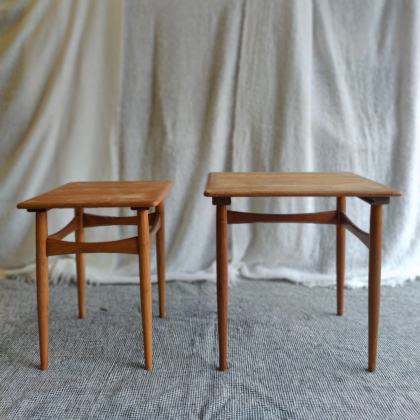 Teak nest of tables duo