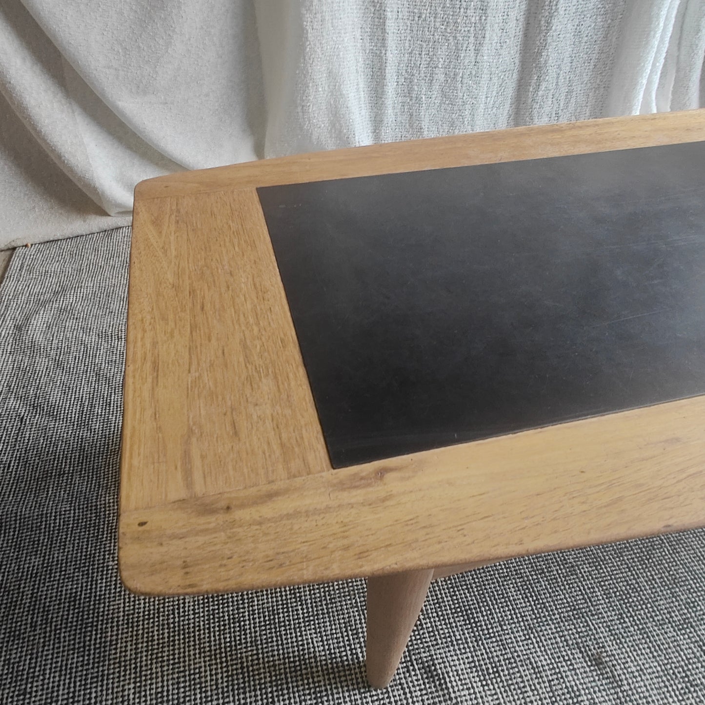 American oak surfboard coffee table