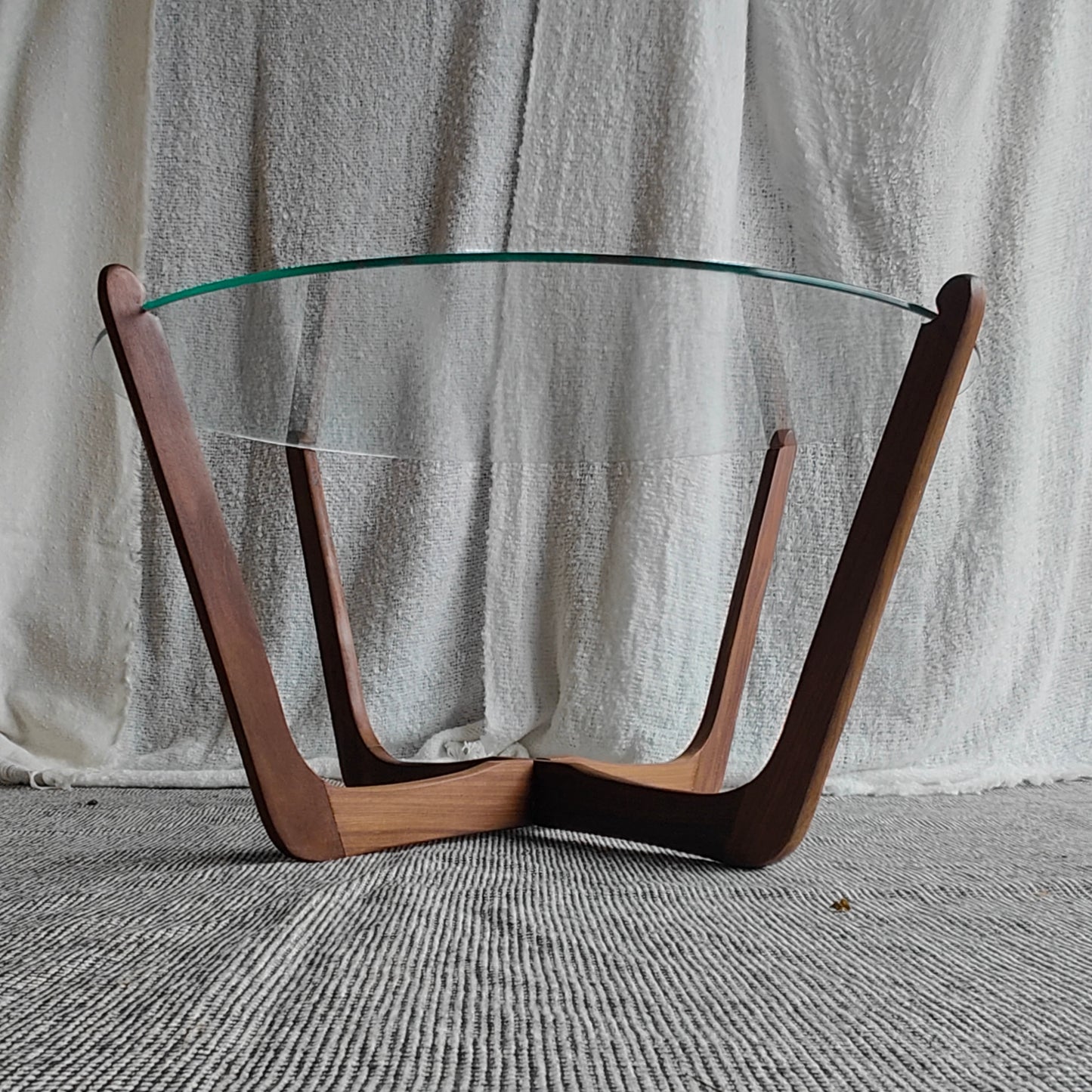 Lebus circular teak and glass coffee table