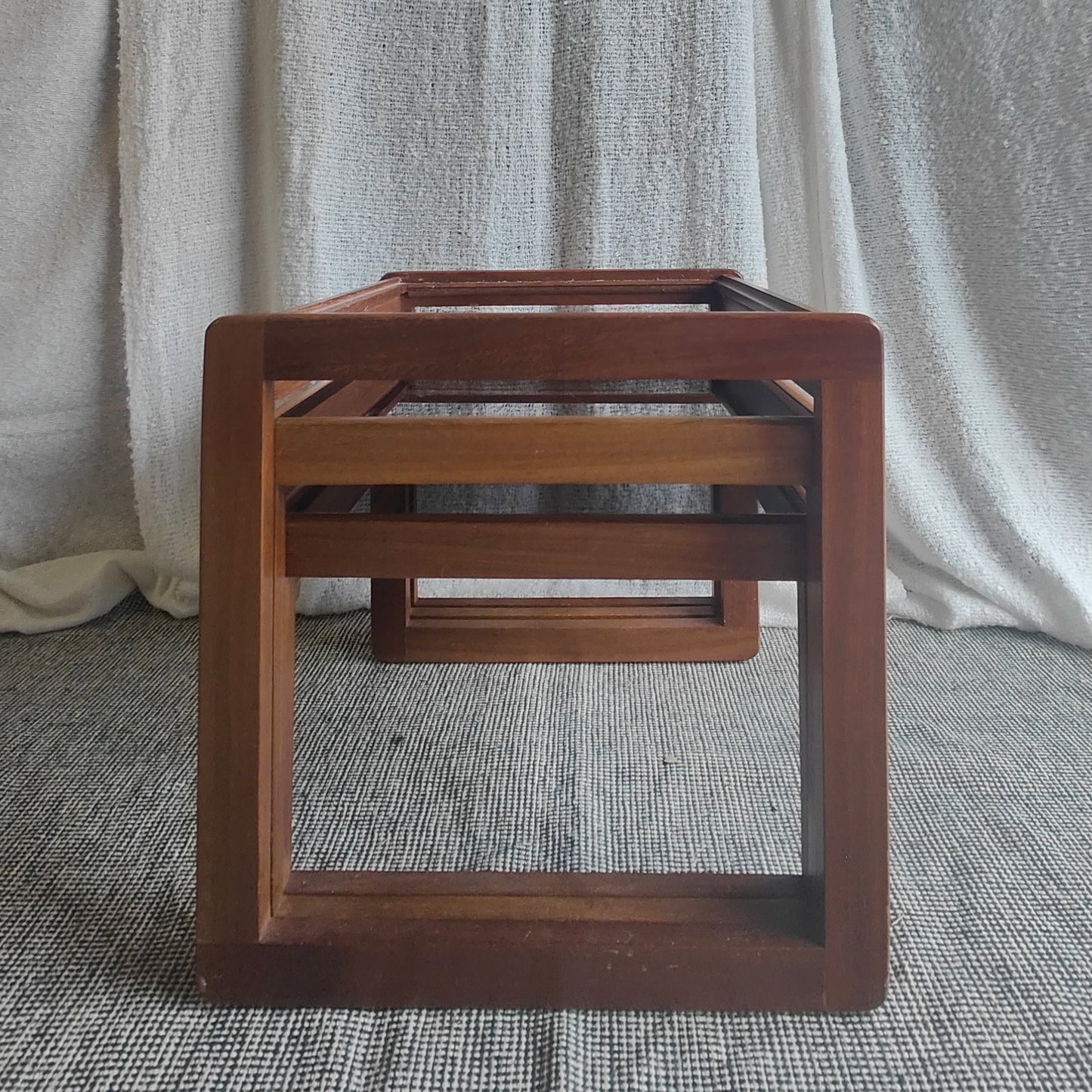 Teak nest of tables trio