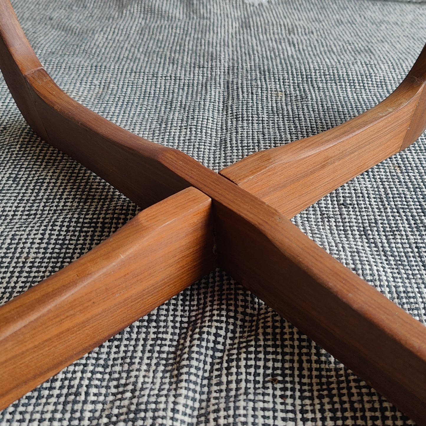 Lebus circular teak and glass coffee table