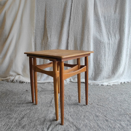 Teak nest of tables duo