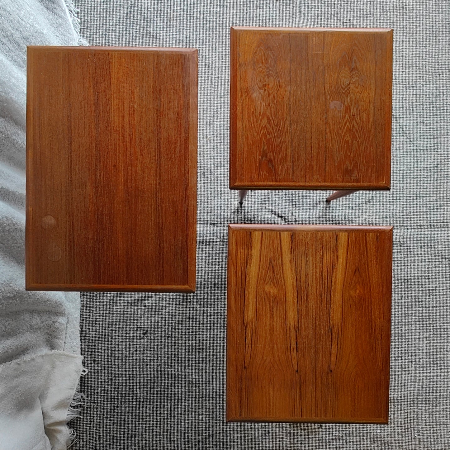 Teak nest of tables trio