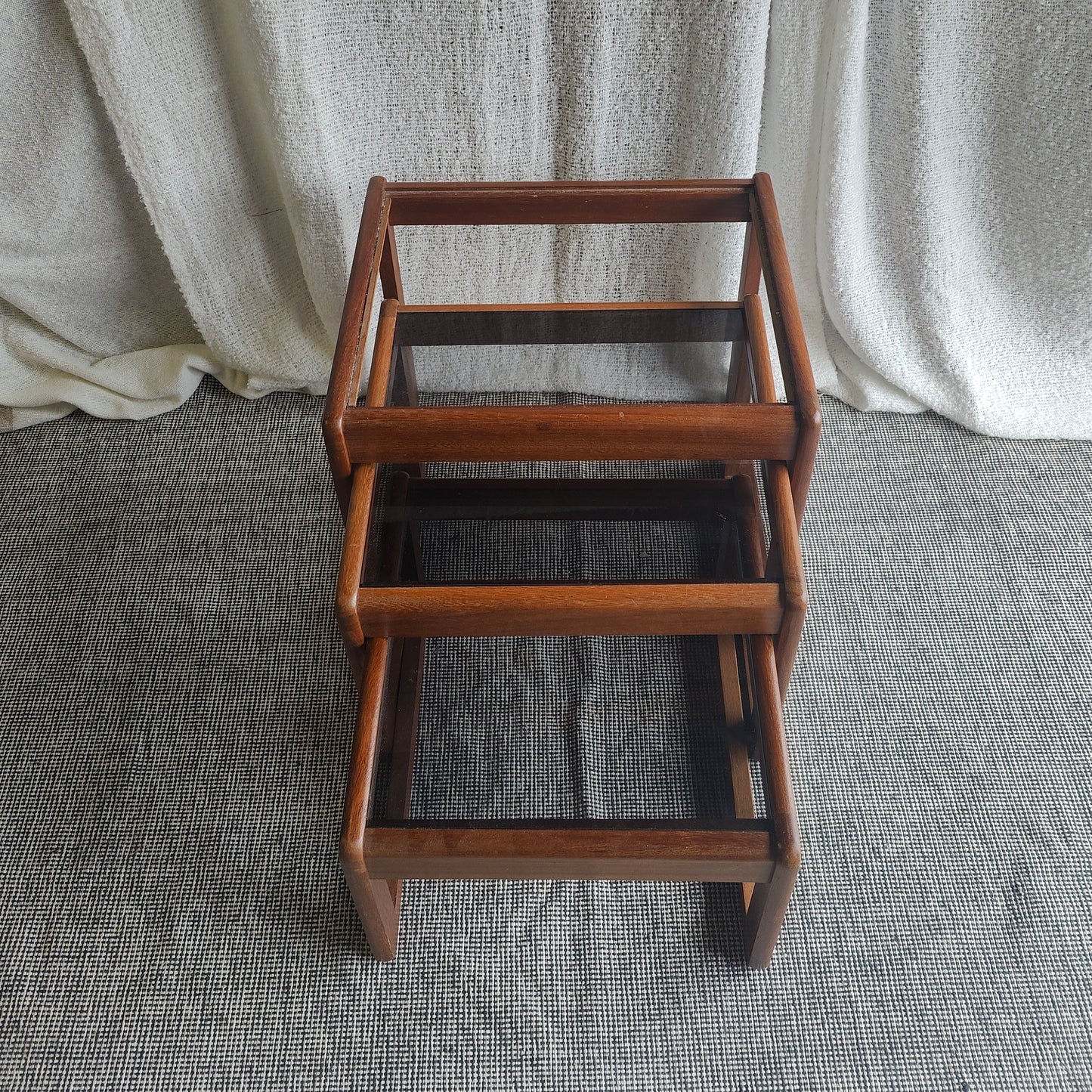 Teak nest of tables trio