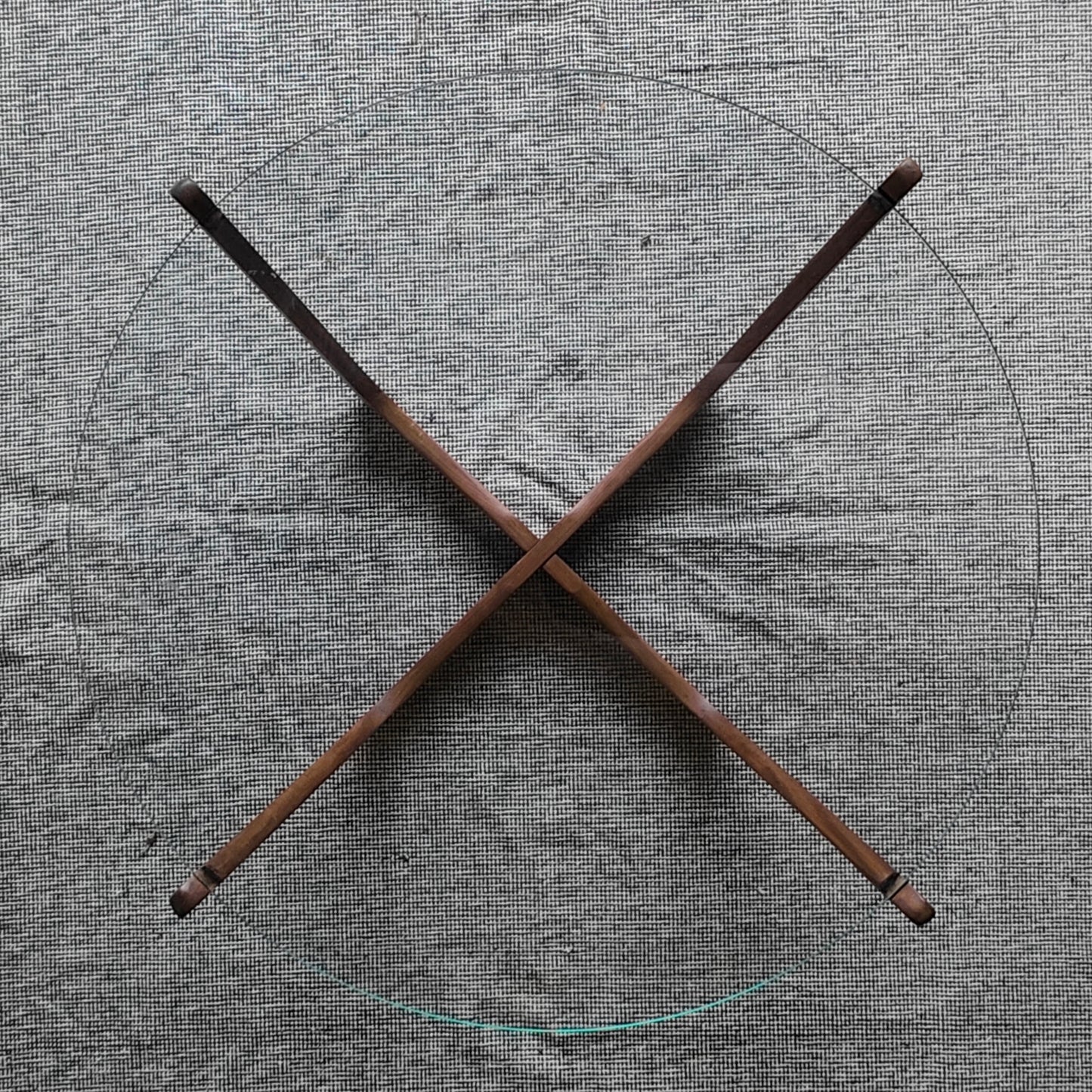 Lebus circular teak and glass coffee table