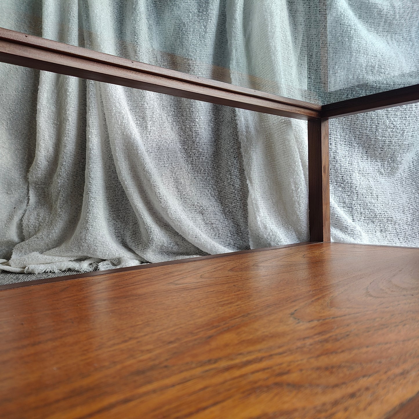 G Plan Mid Century Modern Teak Coffee Table with Low Shelf and Glass Top