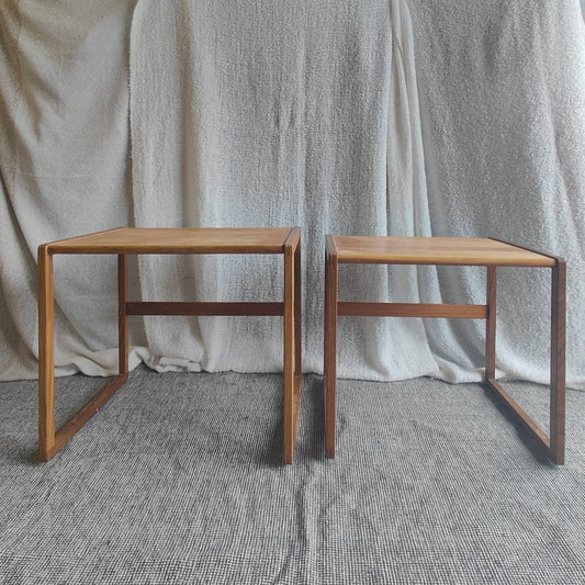 Teak twin-set nest of tables