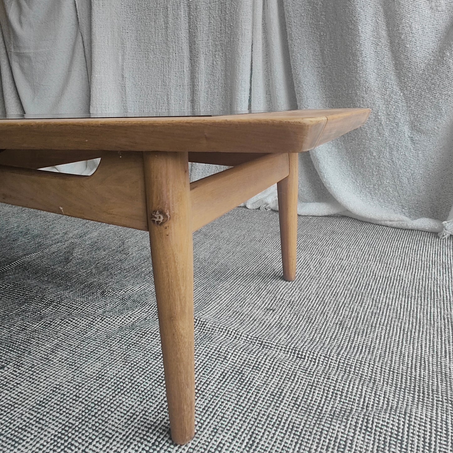 American oak surfboard coffee table